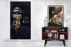 mock up poster with vintage hipster loft interior